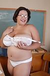 Aged BBW Monet is a naughty teacher that likes to strip in the class