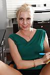 Mature office worker Jessica Taylor undresses in her private room