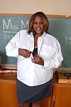 Mature ebony teacher SSBBW Winxx is undressing in the classroom