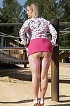 Mature fatty in stockings gets naked and masturbates at the playground