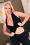 Aged Euro blonde Sevikova revealing nice older woman boobs while undressing