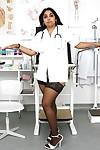 Fat Indian nurse Alice flashing upskirt underwear in hospital