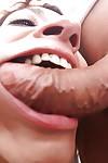 Nasty fetish girl Klarisa Leone gets mouth stretched by huge wang