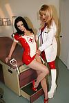 Sexy babes in nurse uniform Aradia & Ariel X having some lesbian fun
