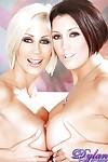 Naughty MILF pornstars Puma Swede and Dylan Ryder tongue kissing