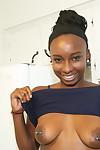 Awesome amateur ebony Naomi shows off her big black boobies!