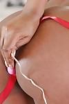 Ebony MILF hottie Jasmine Webb sticks a vibrating sex toy in her ass