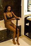 Big boobed ebony MILF Diamond Jackson stripping nude in change room