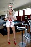 Blonde nurse housewife Sandra Otterson with excellent big boobs