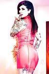 Joanna Angel shows off some amazing curves in a sexy red dress