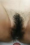 Asian MILF gives a nooky and gets her hairy cunt nailed and cocked up