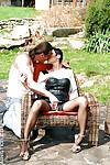 Glamourous MILF Gabrielle Gucci enjoys fully clothed sex outdoor