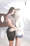Lesbians Ava Addams and Zoey Monroe are kissing and undressing