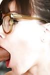 Awesome babe Dana sucking a huge cock in glasses