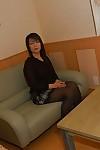 Chubby asian MILF Rumi Yasumoto undressing and toying her love holes