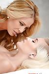 Blondes MILF Cherie Deville and teen chick Naomi Woods having lesbo sex