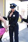 Gorgeous police officer involves a stunning MILF into hard lesbian sex
