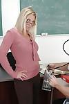 Ample-breasted blonde teacher has some hardcore fun with her nasty hung student