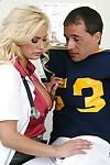 Busty doctor in stockings Shyla Stylez seduces her well hung patient