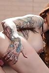 Inchiostrata Babe darling Danika mostra off Il suo Grande Tette e tatuaggio maniche
