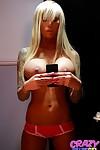 Big boobed blonde amateur Lolly Ink taking selfies of inked body