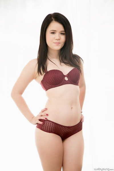Diminutive teens Zoe Parker and Yhivi takes off their 2 piece underware sets