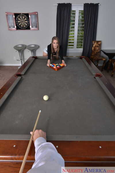 Pornstar Kimmy Granger plays pool sooner than she gives a blowjob in POV