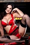 Sunny leone in lingerie and stockings as your christmas present