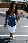 Latina girl Jenaveve Jolie masturbates while playing sports outdoor