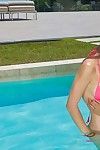 Hot bikini gals hook up at the pool and munch gentile
