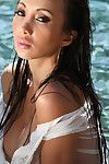 Katsuni is clammy and unclothed in the pool