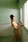 Japanese model maria ozawa in bikini shows milk shakes