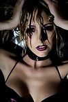 Brett rossi in a perverted black collar with nipple clamps