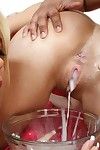 Blonde and her companion takes a face full of dick water