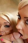 Blonde and her companion takes a face full of dick water