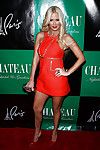 Jenna jameson showing her great legs in red mini petticoat paparazzi images