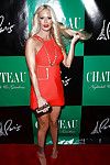 Jenna Jameson zeigen Ihr große Beine in Rot Mini petticoat paparazzi Bilder