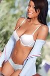 Rihanna rimes takes off her tight blue Master outdoors