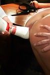 Control with giant anal toys and objects double penetration