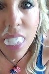 Milf wifey swallows huge damp creamy spunk let off