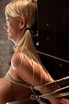 Amazing blond with enormous love bubbles united to a chair