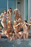 Beach love making act orgy with bikini dears