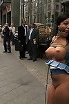 Angelica heart fastened and uncovered in public fucked with an audience watching