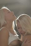 Beautiful lesbians kissing and licking