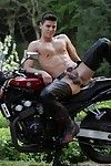 Outdoors: Horny Biker Boys Relish An Outdoor Flip-Flop Suck- -Fuck-Fest On The Adjacent to Of Their Machine!