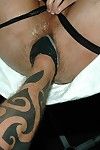 16 photos of a Hot Tattood man opening near his helpmate s aperture and giving it a enjoyable fisting