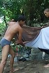 Naked cocky gay Latinos cool lacking in the river