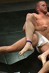 Two All-American studs apropos big cocks wrestle hard... winner fucks loser. One will earn a victory fuck and one will have his hole pounded wide open.