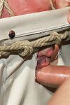 Handyman with a big cock gets tied round and used by horny dudes in rub-down the locker room.