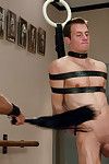 A sexy stud endures a derisive bondage workout as well as flogging, electro, plus a indestructible suspension have a passion from a sadistic trainer on touching an enormous cock.